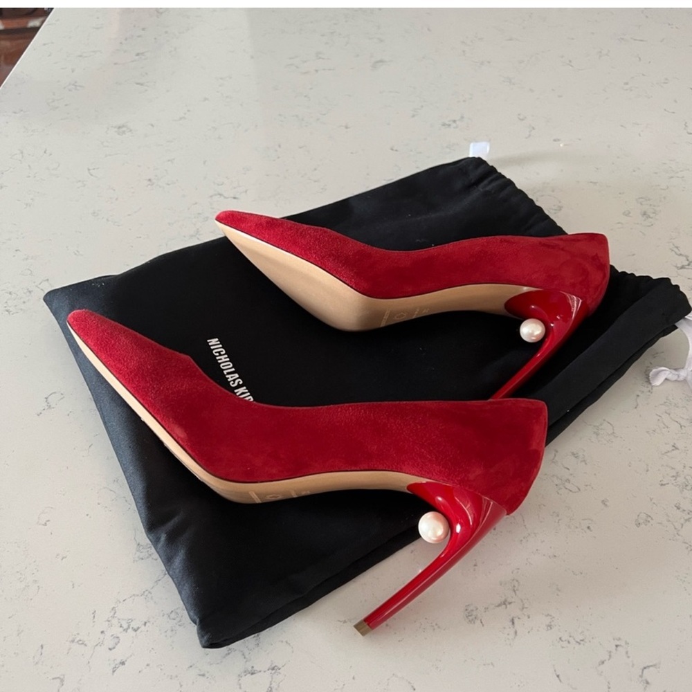 Nicolas Kirkwood red New shoes with pearl